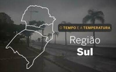 PREVISÃO DO TEMPO: Pancadas de chuva e granizo na Região Sul nesta terça-feira (2)