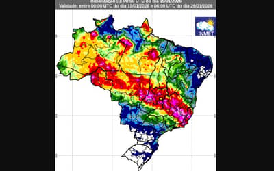 Sudeste entra em alerta para chuvas extremas e Região Sul enfrenta calor de até 38 °C